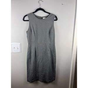 Superfoxx Gray Ponte Sheath Dress Sleeveless Stretch Lined Career Workwear M NWT